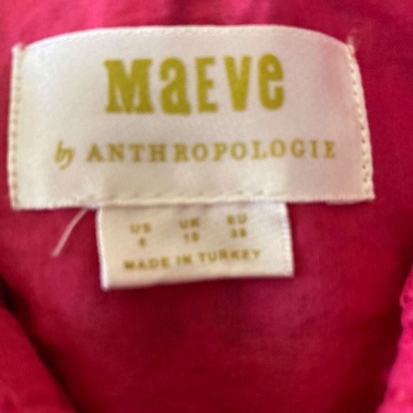Maeve by Anthropologie Shirt Womens Size 6 Pink Rose Lace Button Down‎ - Picture 7 of 11